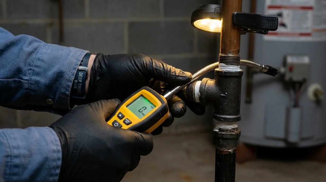 Gas leak detection with electronic sniffer by Johns Plumbing LLC in Sherwood